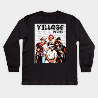 Retro Style Village People Band Kids Long Sleeve T-Shirt